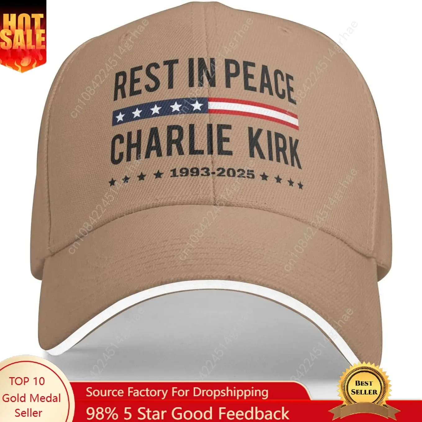 

Rest in Peace Charlie Kirk Hats Memorial Tribute Charlie 1993 2025 Baseball Cap