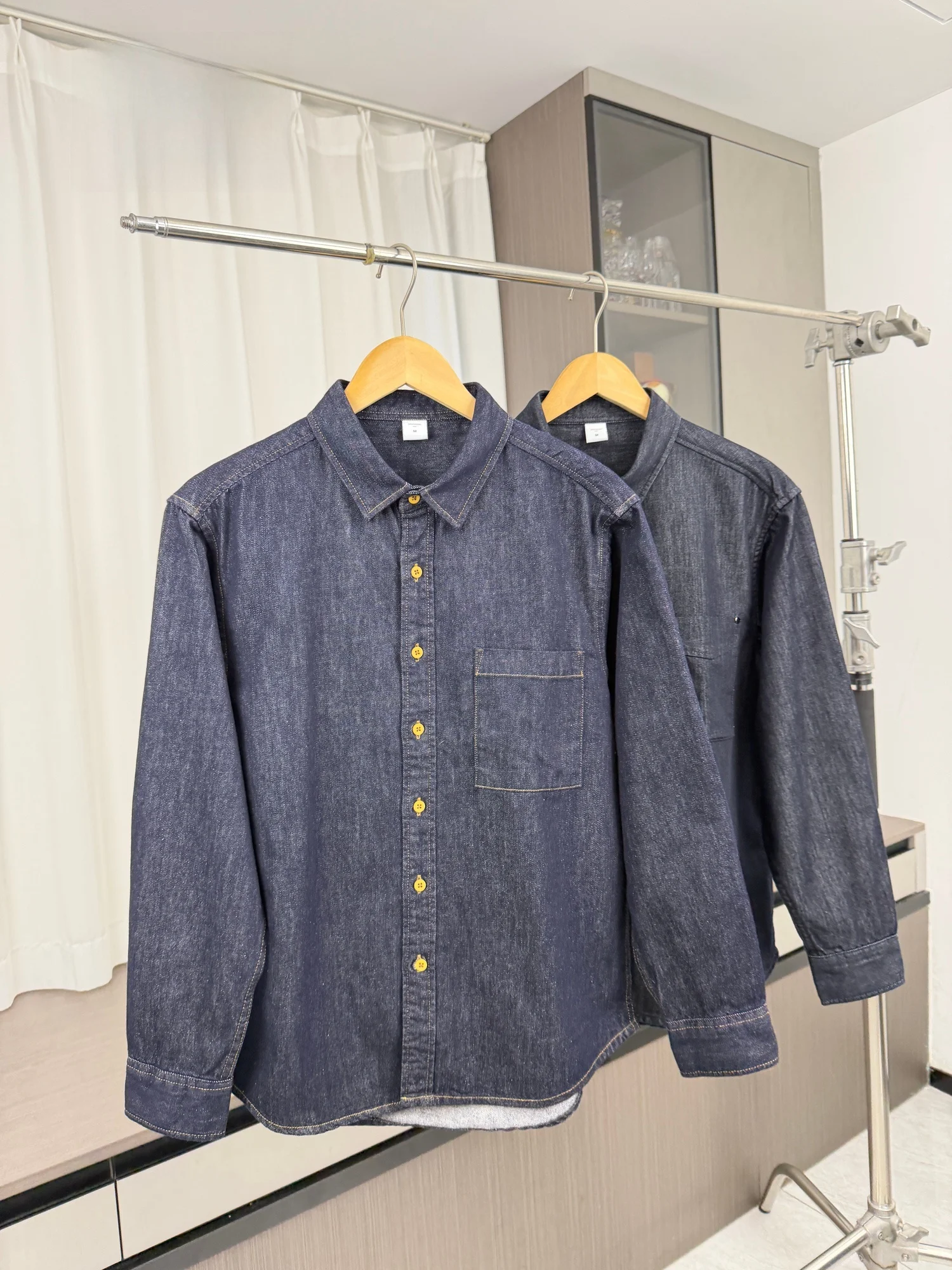 worth Buying Vintage Washed Men's Casual Long Sleeve Collared Denim Shirt Fall Commute Versatile Fashion Urban Style Breathable