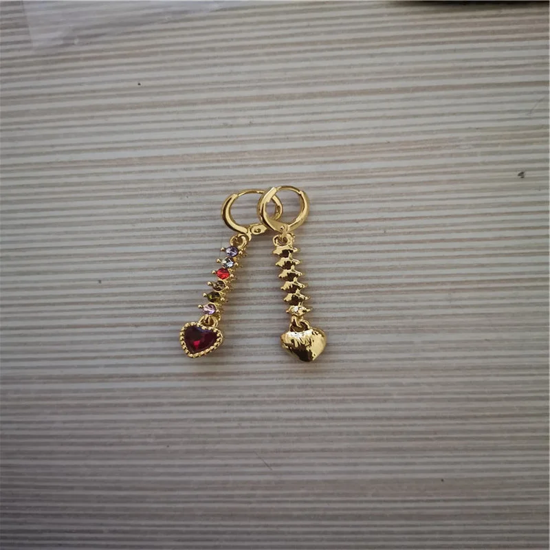 Trendy Dangle Drop Earrings for Women Gold Color Chain Earring Rainbow Zircon Jewelry Accessories for Wedding Engagement Gift