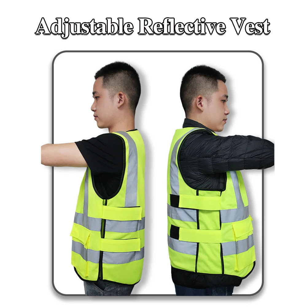 

Adjustable Reflective Vest High Visibility Man Working Clothes for Construction Site Work Wear Oversized Hi Vis Safety Vests