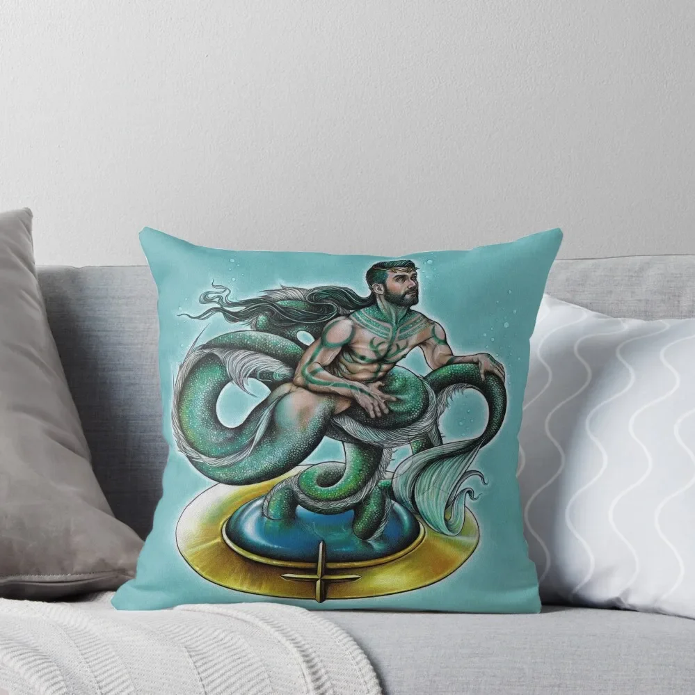 

Merman Sailor Neptune Throw Pillow christmas pillowcases christmas supplies pillow