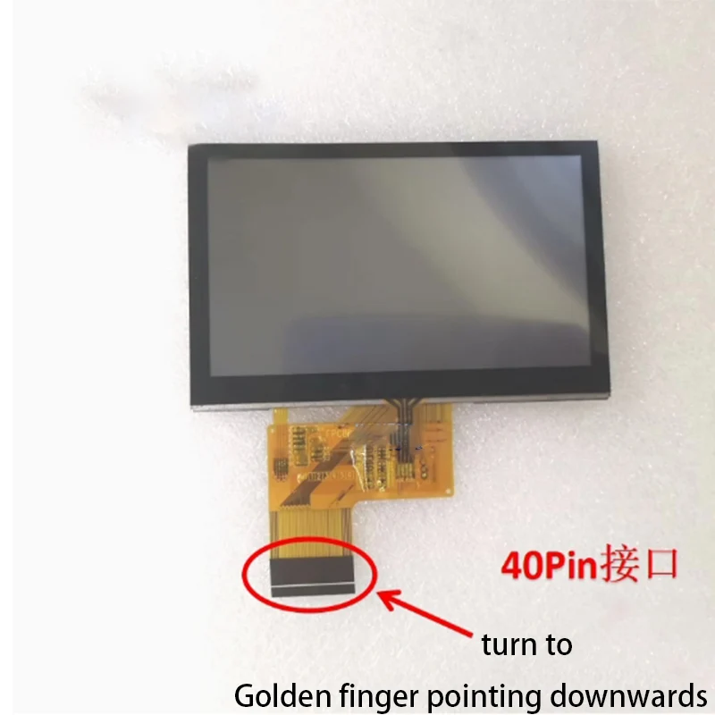 FPC888Q-V1-K display LCD screen reverse wiring interface, connected to a 40P display screen 4.3-inch with touch external screen