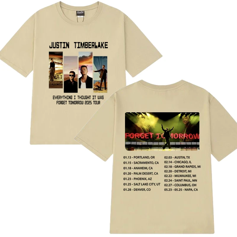 Limited Justin Timberlake Tour 2025 Graphic T shirts New Unisex vintage Y2k short sleeve T-shirt Men Women 100% Cotton clothing