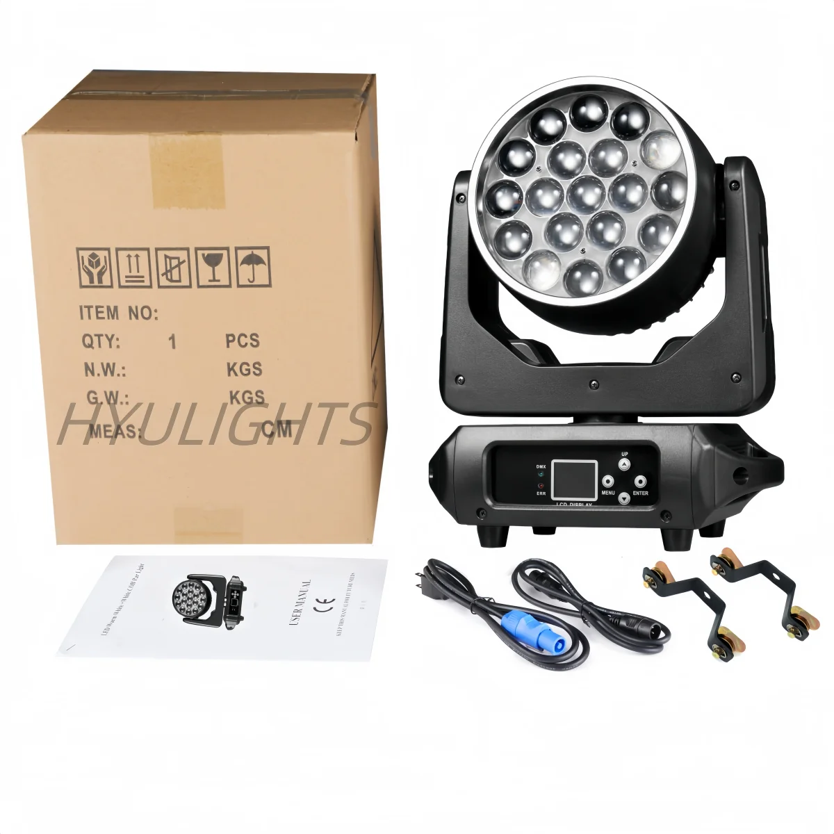 2 Stück LED 19x15W RGBW Halo-Effekt Beam Wash/Zoom Licht Professionelle DJ/Bar LED Bühnenbeleuchtung CTO DMX512 Kreissteuerung Moving Head – Detail 4