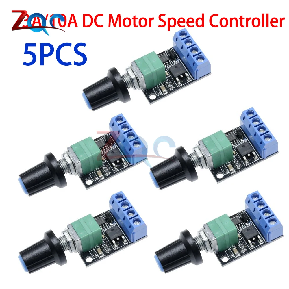 

5PCS 5V 12V 10A PWM DC Motor Speed Controller Voltage Regulator Governor Stepless Speed Regulator LED Dimmer Power Controller ﻿
