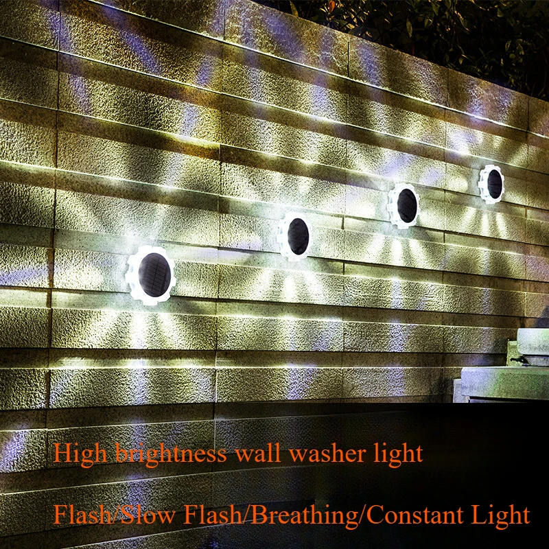 New LED Gear Solar Light Outdoor Waterproof Courtyard Garden Villa Wall Decoration Atmosphere Lighting Fixture