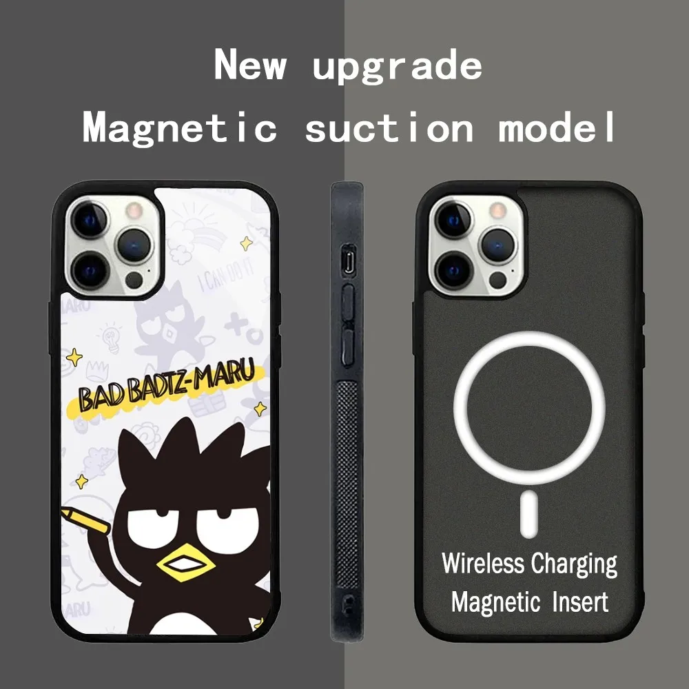 B-Bad B_Badtz-Maru Crow Phone Case For IPhone 15 14 13 Pro Max 11 12 Mini Alex Mirror For Magsafe Wireless Charging Cover