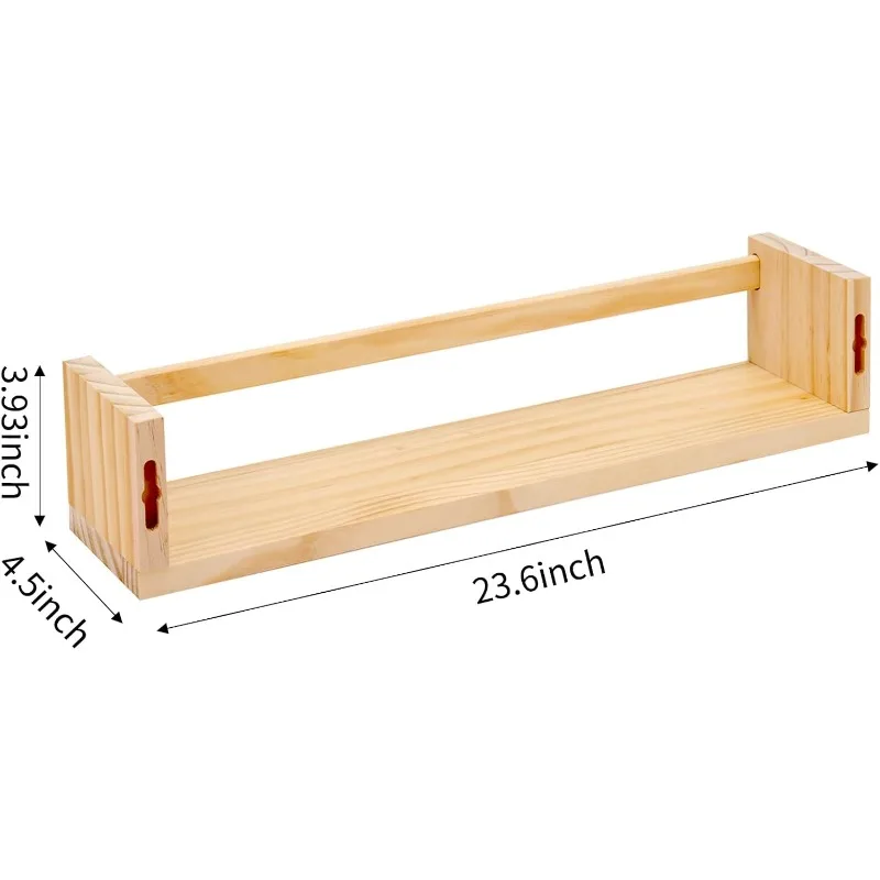 أرفف كتب الحضانة، أرفف كتب عائمة مقاس 23.6 بوصة لمجموعة الحائط مكونة من 3 قطع، ديكور حضانة الأطفال، رفوف مثبتة على الحائط من الخشب الصلب #3