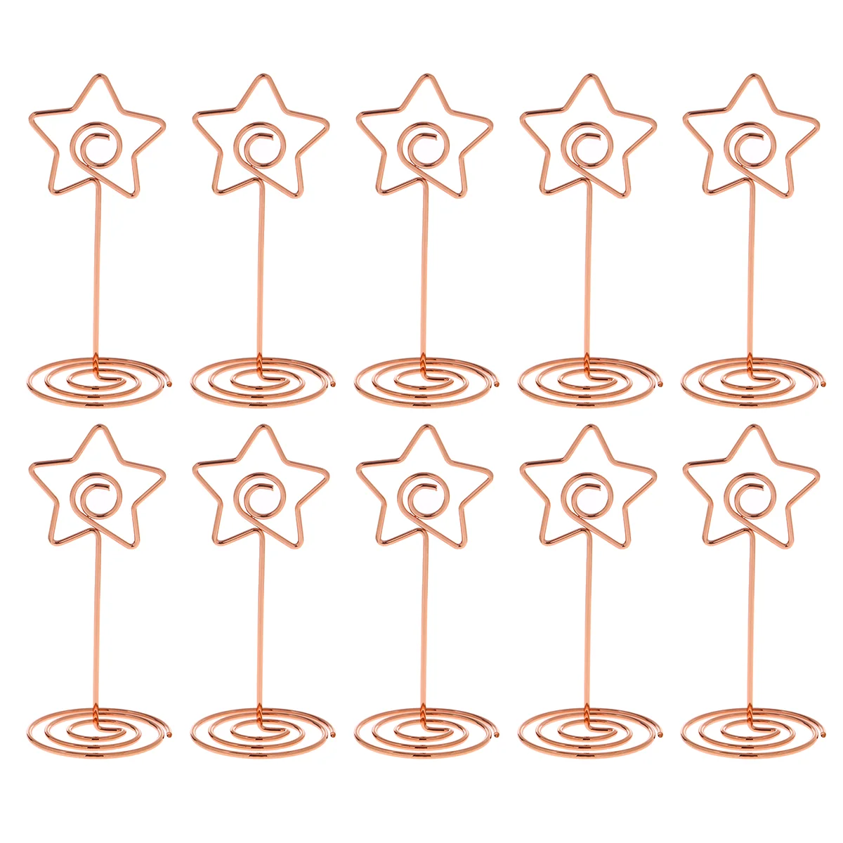 10pcs 85cm Five-pointed Star Memo Photo Stand Holder Paper Note Clips for Wedding Party Table Decoration (Gold)