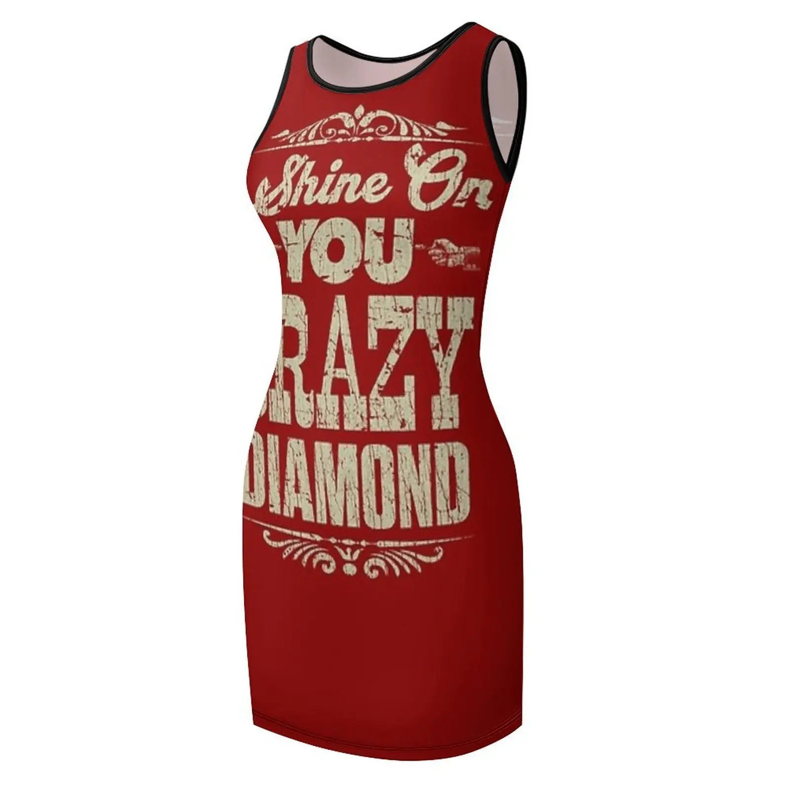 فستان Shine On You Crazy Diamond 1975 بدون أكمام، فساتين ملابس جمالية لفساتين حفلات الزفاف الصيفية