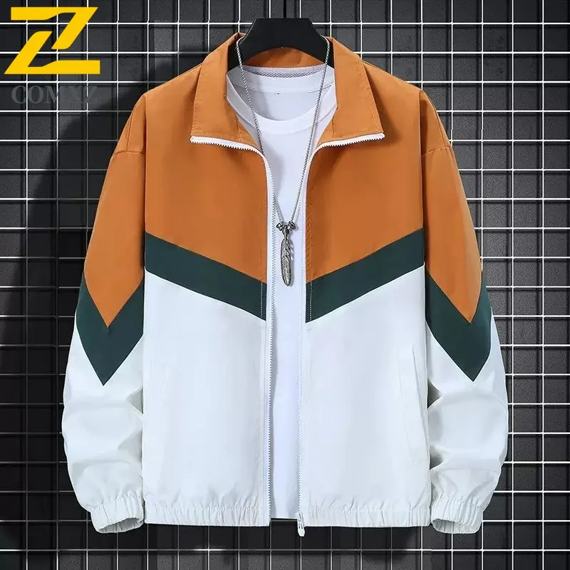 

COMXZ Мужская куртка Chaqueta с тонким воротником-стойкой, осенняя байкерская куртка для альпинизма и путешествий, 2025 год, повседневный удобный плащ