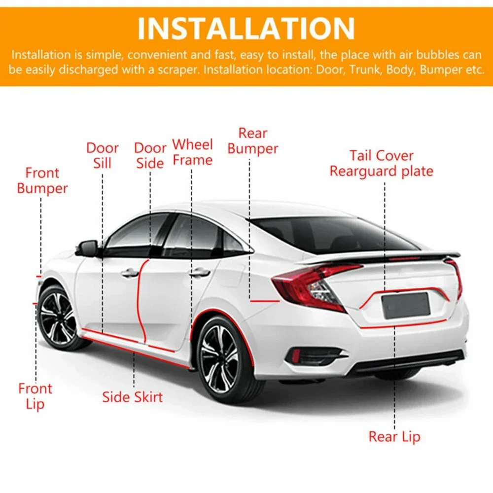 1 Roll Car Sticker Anti Scratch Door Sill Protector Strip Threshold Light Edge Protection Door Plate Bumper Film Sticker Styling