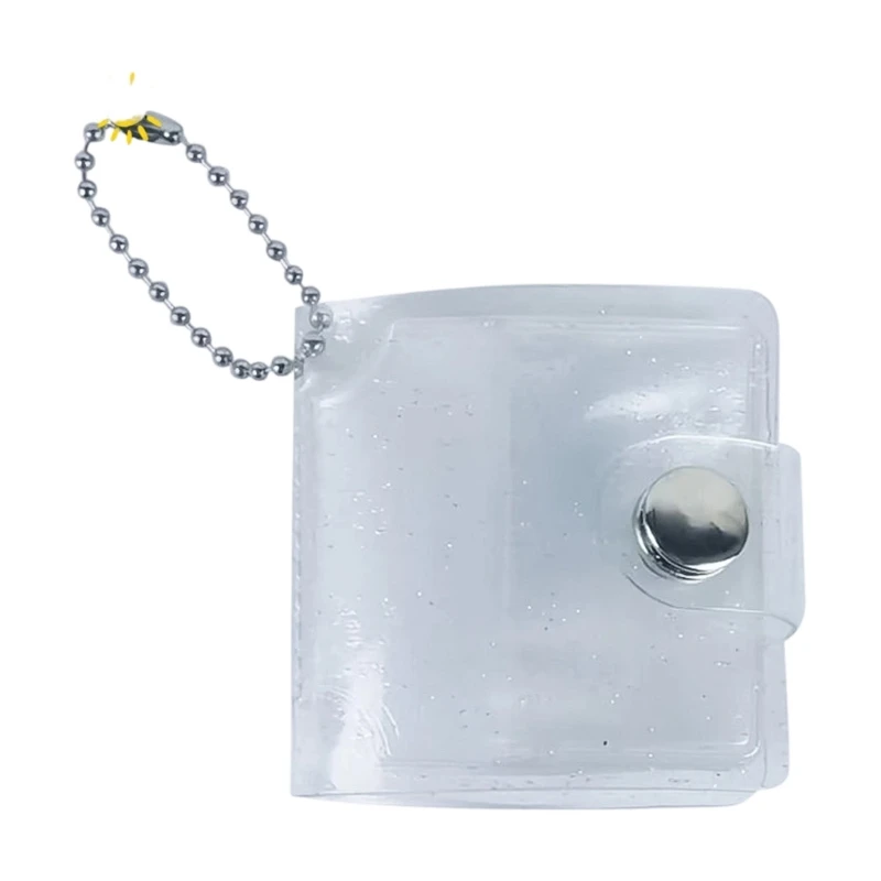 Mini Transparent Photo Card Album with Closure and Chain for Collectors