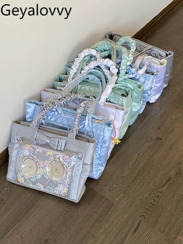 Japanese Original Design Lolita Women's Ribbon Large Capacity Shoulder Bag 2026 New Sweet Cute Versatile Makeup Bags Handbag