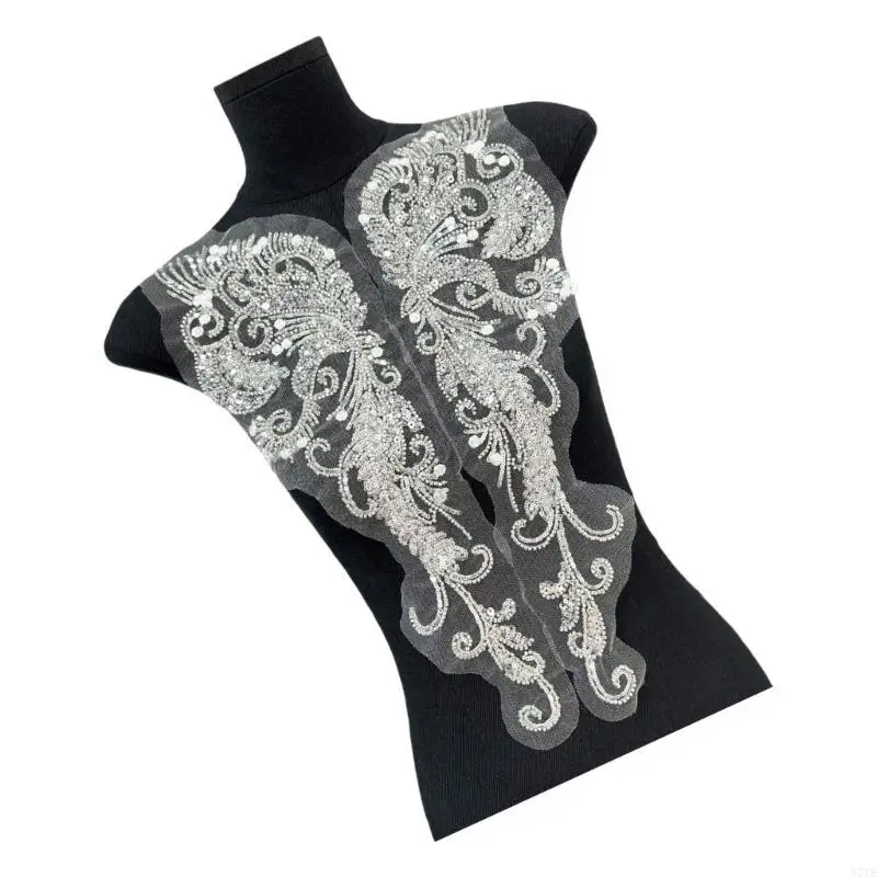 

N7YE 2pcs Stylish Sequins Cloth Patches Unique Apparels Performances Wear Patches