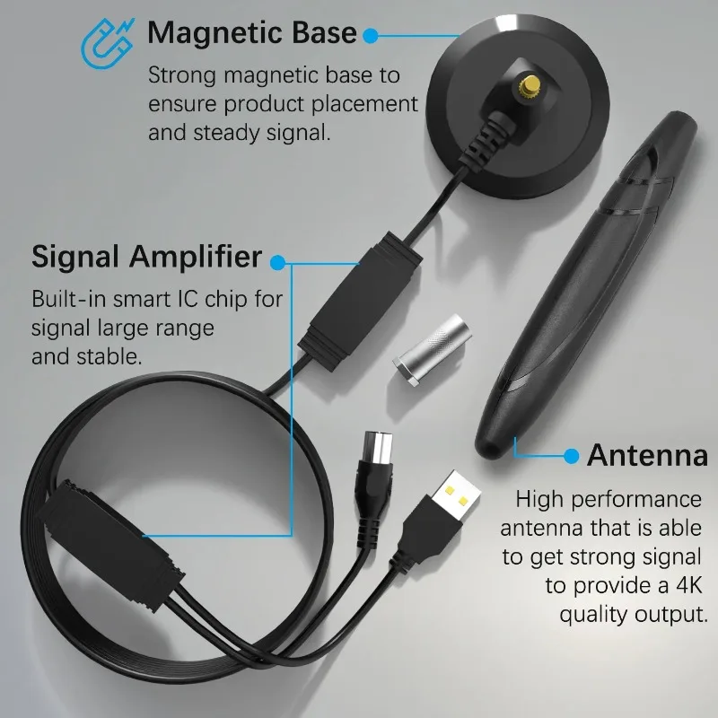 Indoor Digital HD TV Antenna 350 Miles Long Range Signal Booster 4K 1080P Amplifier Free View ATSC/DVB-T/ISDB