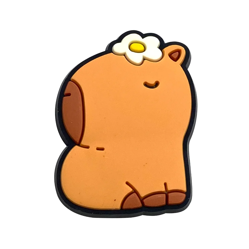 1Pcs Capybara Series Shoe Charms For Slides Sandals, PVC Shoe Decorations Accessories For Christmas Birthday Gift Party Favor