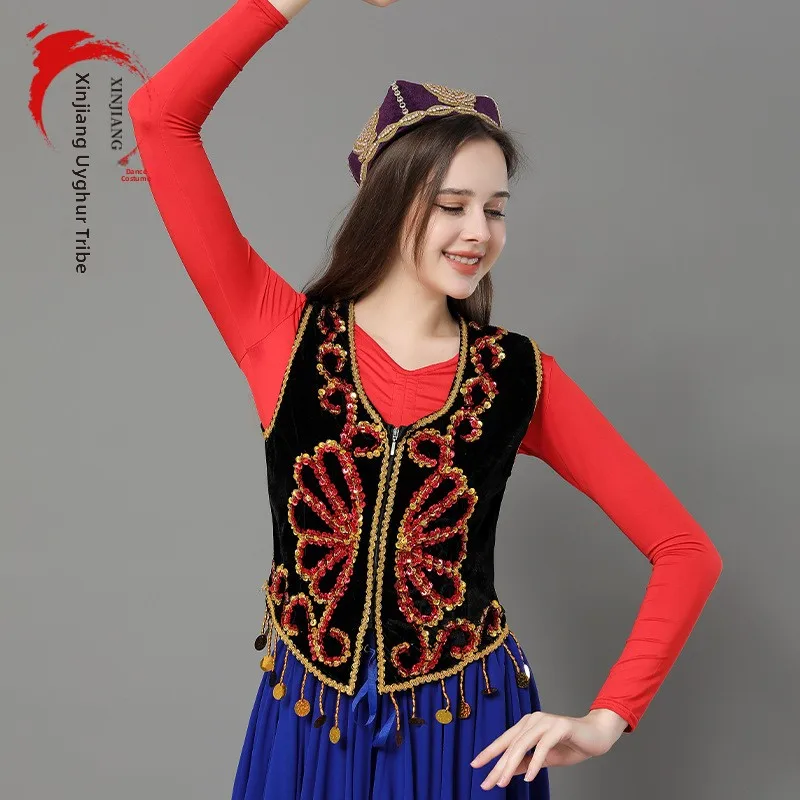 2026-new-ethnic-style-vest-uygur-performance-vest-minority-square-dance-art-exam-women's-fitness-tops-xinjiang-ethnic-trend