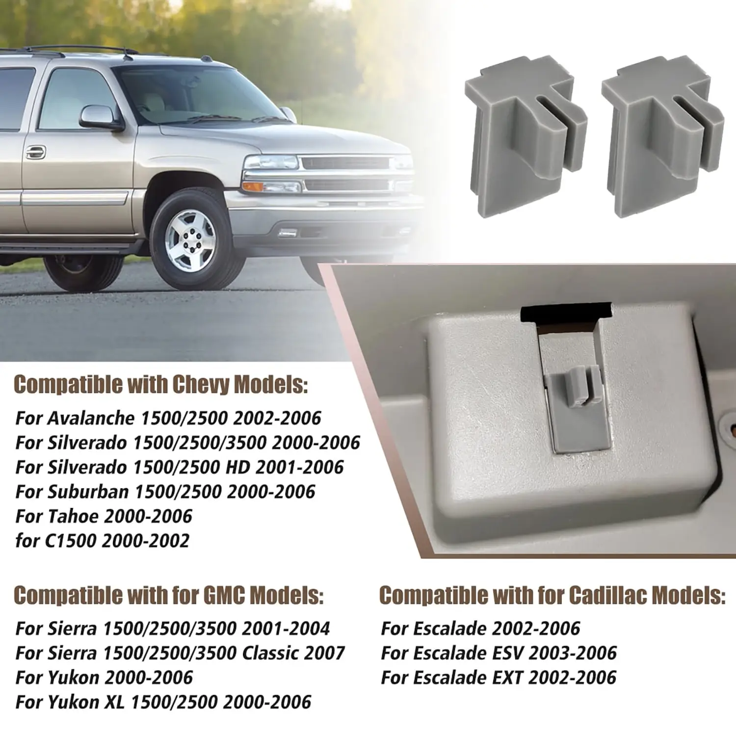 88934982 مشابك حامل الكأس لوحدة التحكم المركزية لسيارة أفالانش 1500 2500 C1500 سيلفرادو سوبربان تاهو سييرا يوكون 2002 2003-2006