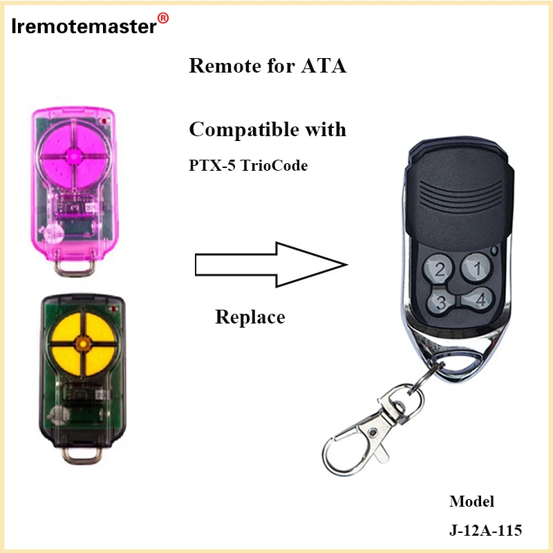 Mando a distancia para puerta de garaje, Control de puerta de garaje, código rodante, para ATA PTX5 PTX-5V1, TrioCode, 433,92 MHz