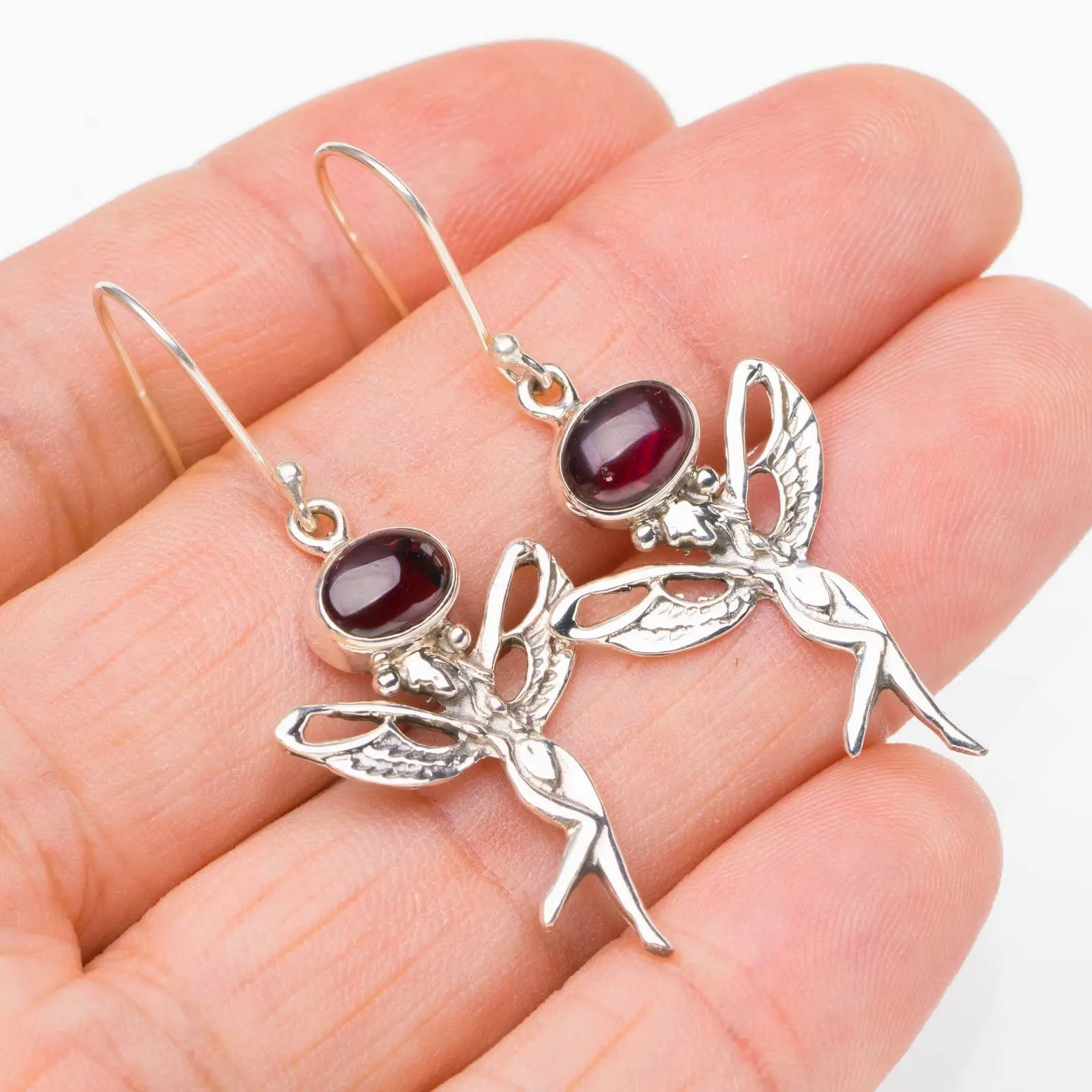 StarGems® Natural Amethyst Fariy Handmade 925 Sterling Silver Earrings 2