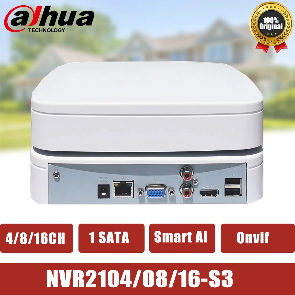 Dahua  4/8/16CH Video Recorder NVR2104-S3 NVR2108-S3 NVR2116-S3 Smart Ai 1HDD IP Camera Security Protection Imou Onvif