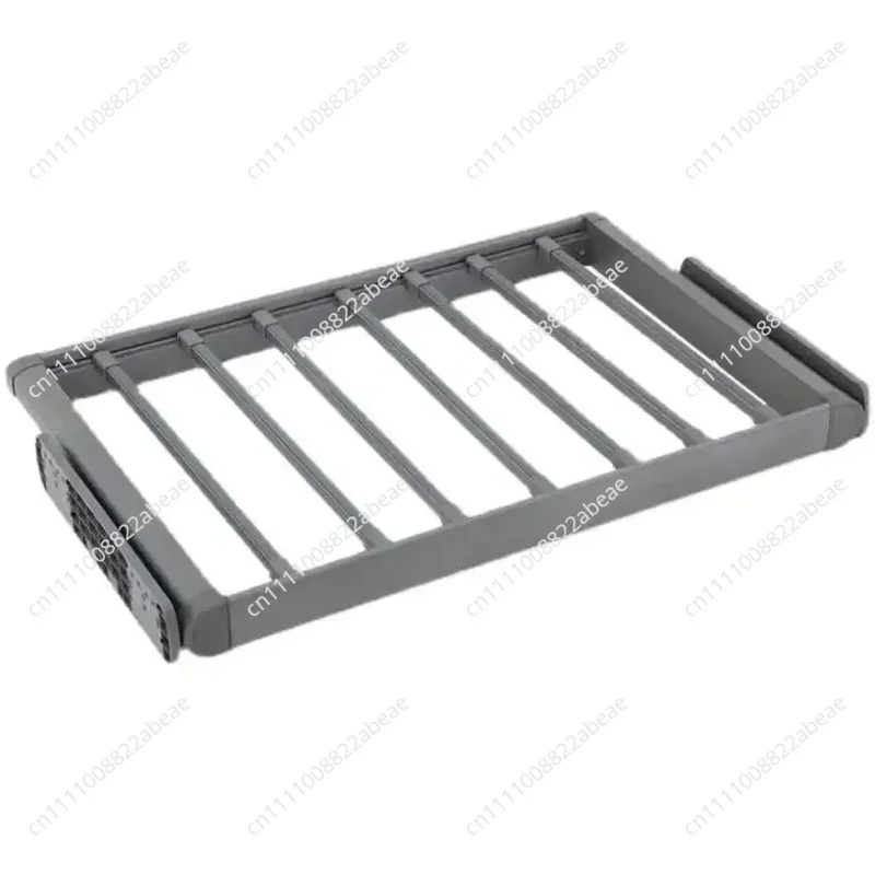 Cloakroom multi-functional pull-up pants rack wardrobe pull basket telescopic push-pull frame with damping storage pants clip