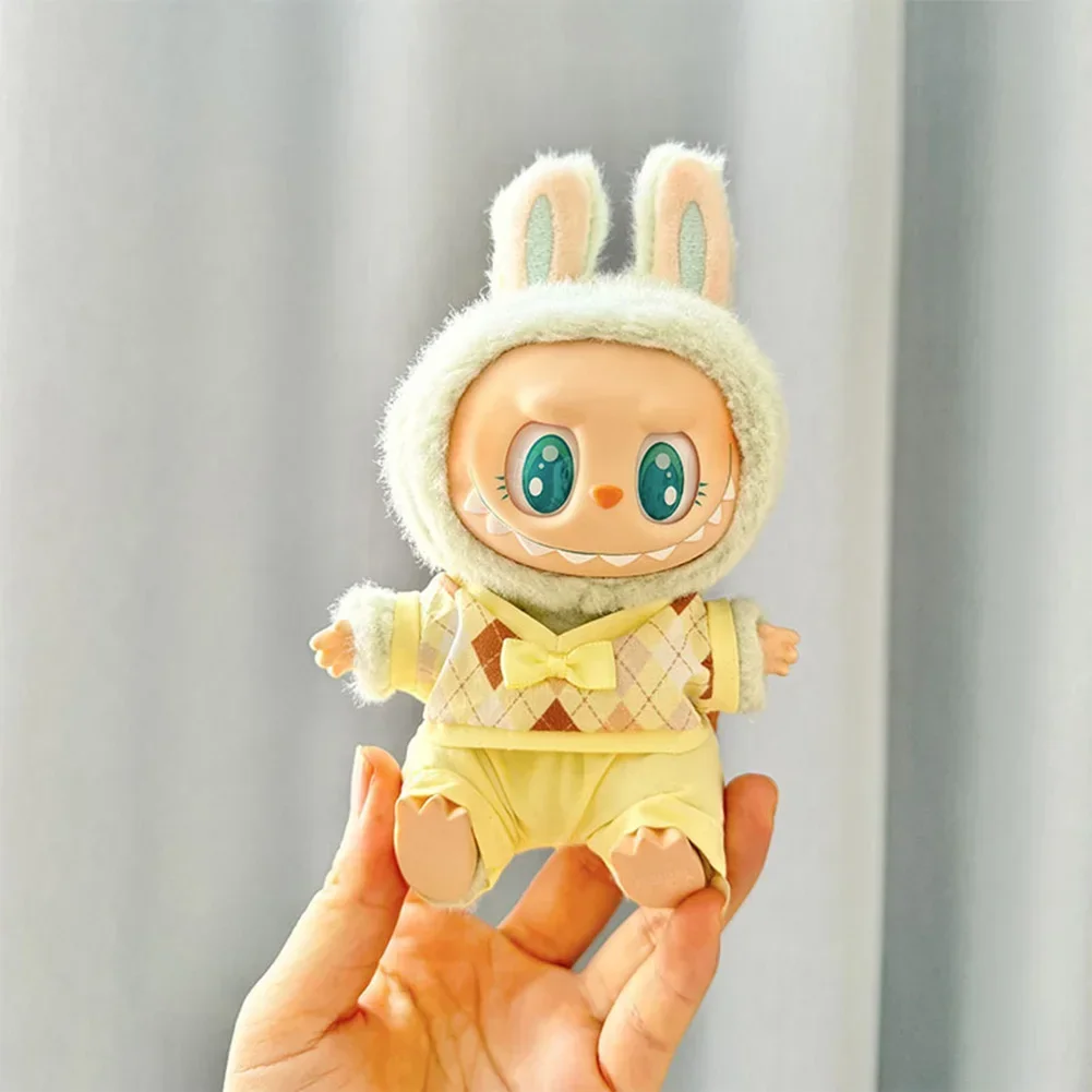 Mini Plush Doll'S Clothes Outfit Accessories For Korea Kpop Exo 15-17cm V1V2 Labubu Idol British couple JK suit Clothing Gift