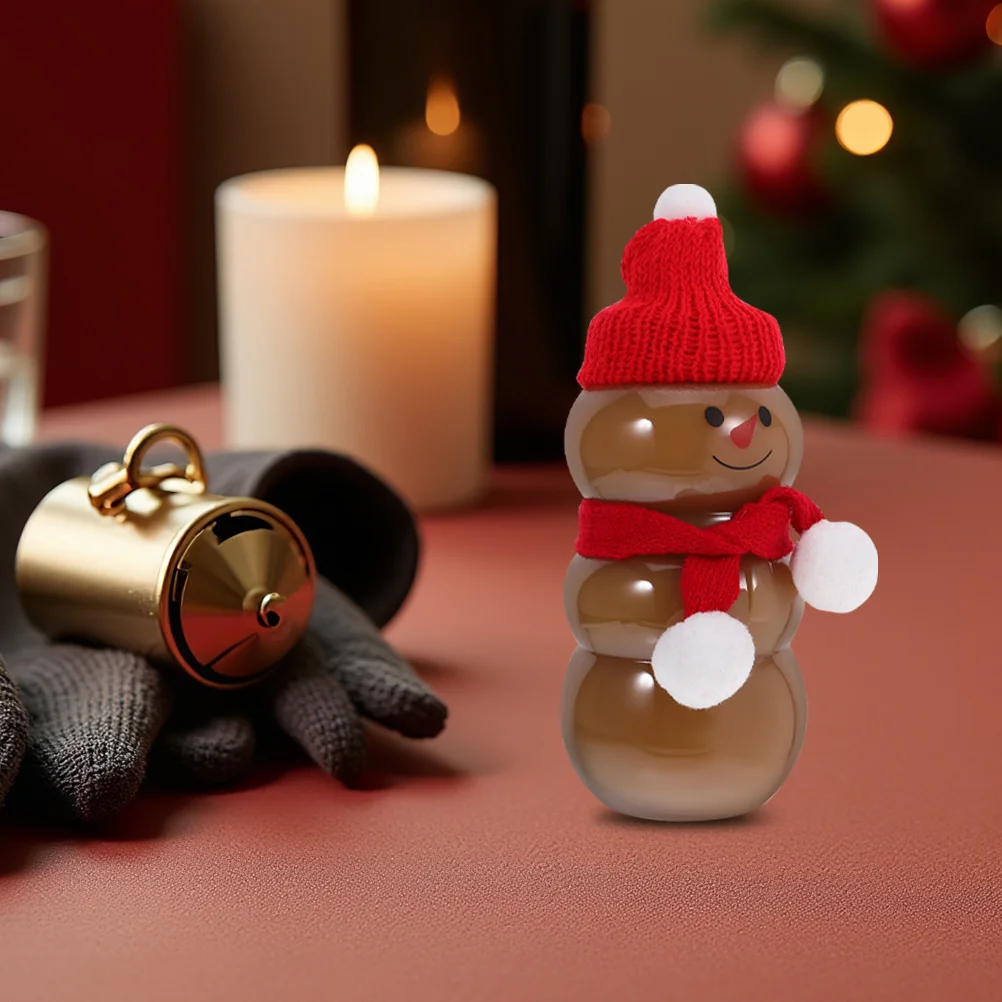 

12 set Christmas Snowman Juice Bottle 500 Ml Reusable Plastic Beverage Container Festive Party Favor Candy Storage Jar Empty