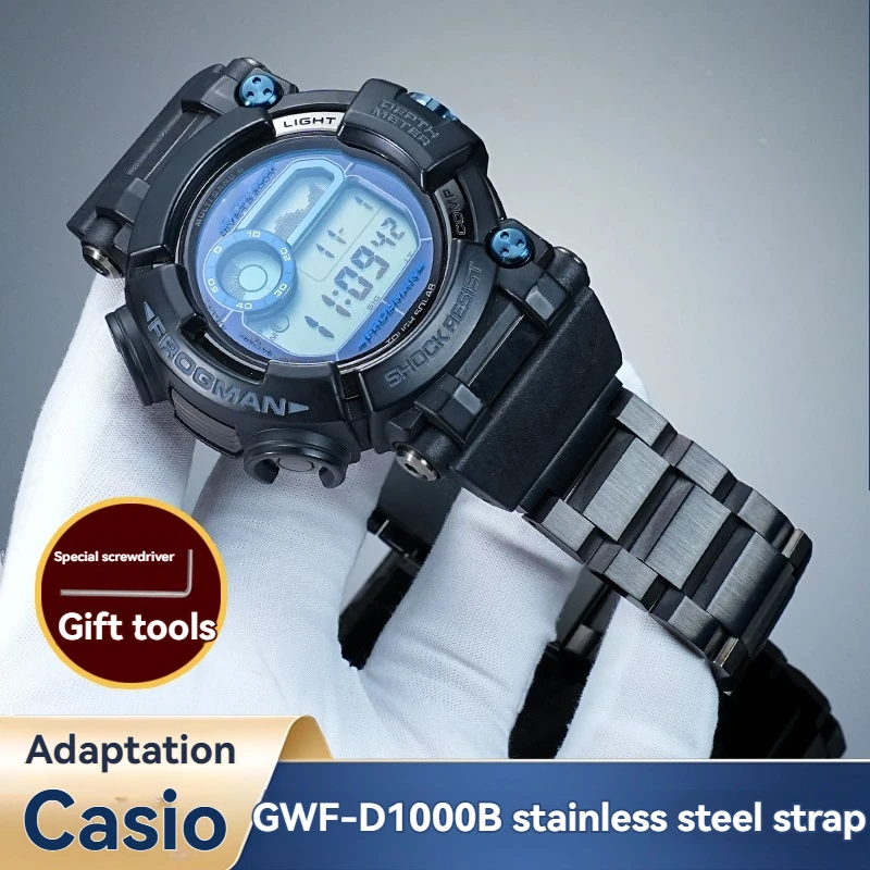 

Stainless Steel Bracelet for Casio G-Shock Frogman GWF-D1000B (6th Gen 3445) | Diver's Metal Band - waterproof Resistant Upgrade