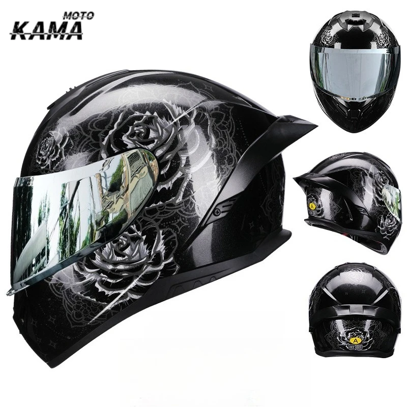 LVS Helmet Motorcycle Full Face Motorcycle Helmet Riding Big Spoiler Unisex Helmet Casco De Moto Para Los Hombres