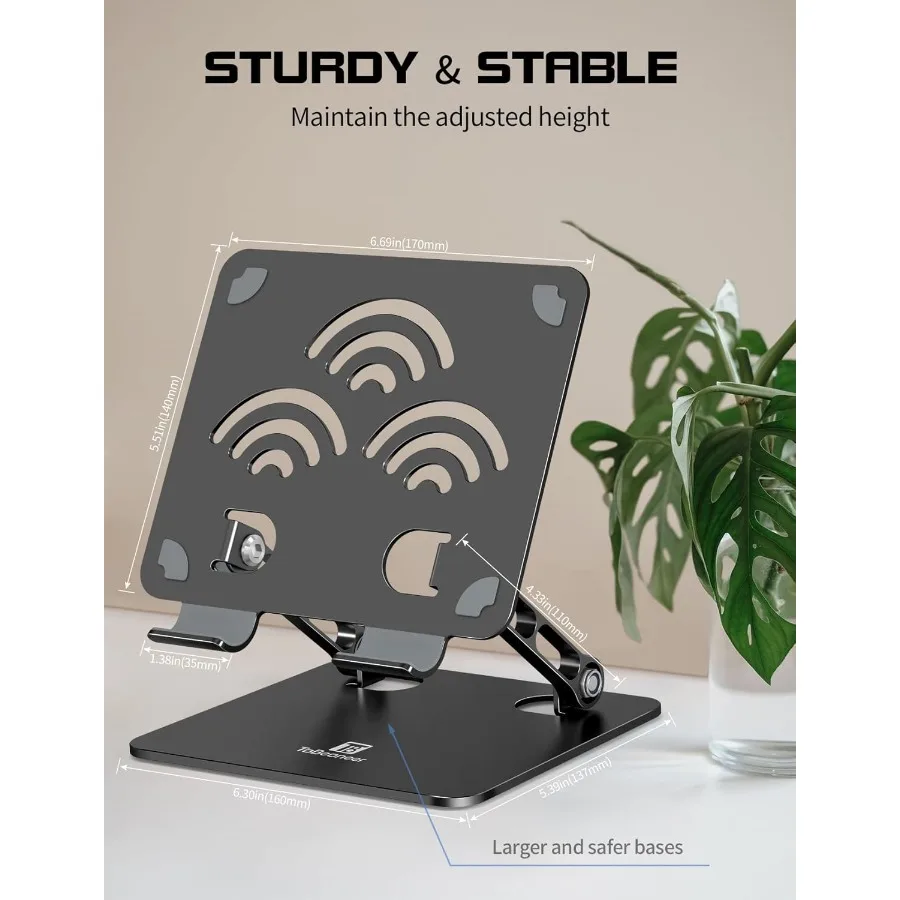 حامل تابلت قابل للتعديل للمكتب، حامل ألومنيوم ممتاز لأجهزة iPad اللوحية Kindles Switch الهواتف وجميع الأجهزة حتى 14 بوصة