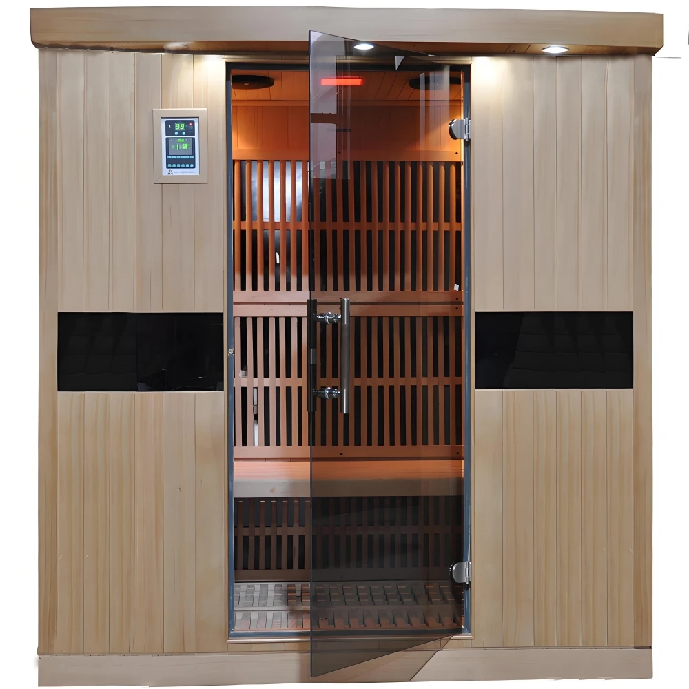 

Luxury SS-400P 4-Person Far Infrared Sauna Room Solid Canadian Red Cedar Hemlock ETL Certified Outdoor Sauna 4 Person