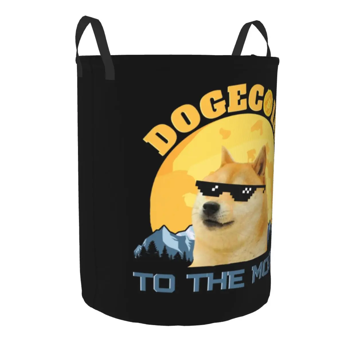 Dogecoin To The Moon Laundry Hamper Large Storage Basket Blockchain Cryptocurrency BTC Girls Boys Toy Organizer