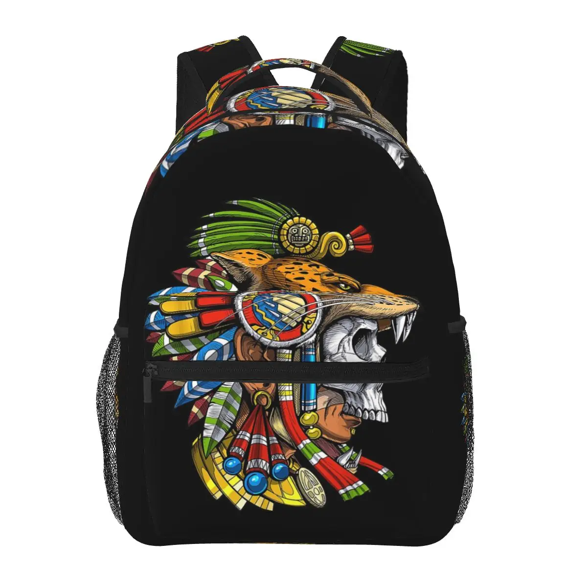 Aztec Skull Jaguar Warrior Mask Mayan Mythology Backpacks Boys Girls Bookbag Children School Bags Laptop Rucksack Shoulder Bag