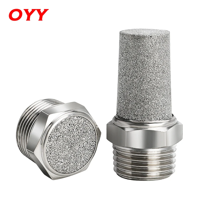 

10PCS 304 Stainless Steel Pneumatic Muffler Connector M5 1/8" 1/4" 3/8" 1/2" Thread Accessories Noise Filter Throttle Muffler