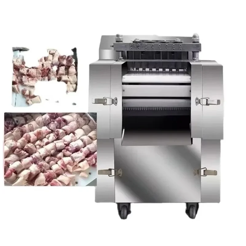 Automatic high-efficiency peeling and cutting chicken bone meat cutting machine