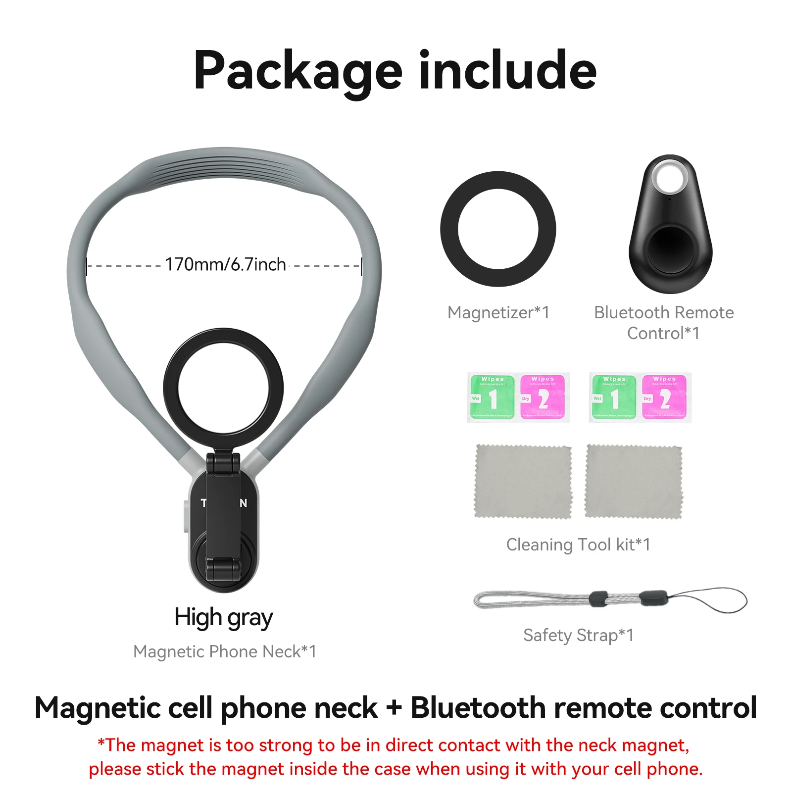 TELESIN Siliconen Neck Hold Mount voor GoPro Hero 13 12 11 10 9 8 Insta360 DJI Osmo Actie Smartphone Magnetische Actie accessoires