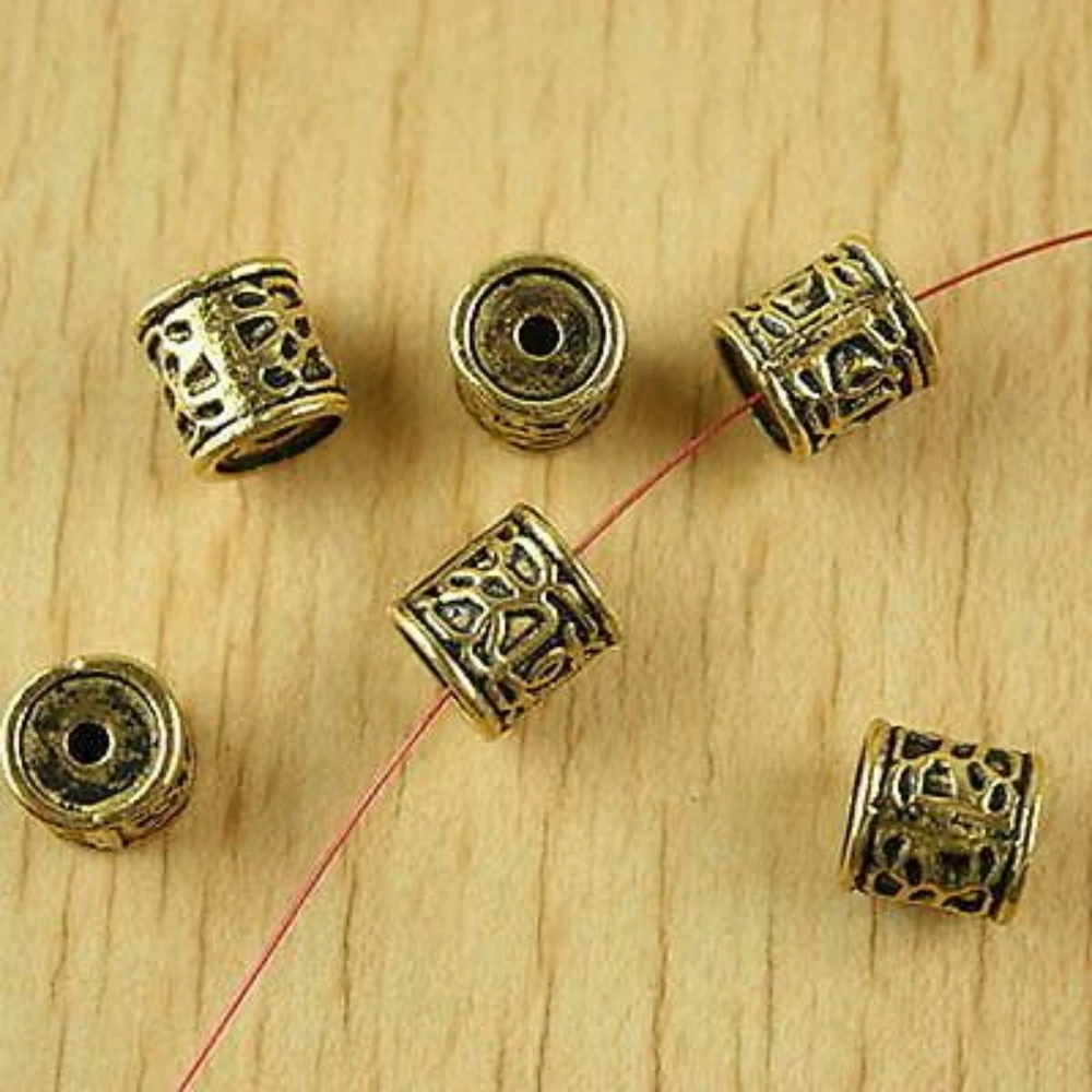 10PCS dark gold-tone columniform spacer beads h2359