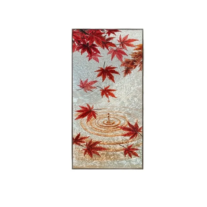 

Light luxury handmade enamel art glass maple leaf screen porch modern simple partition wall