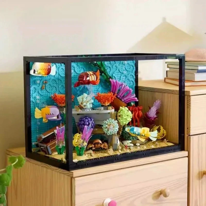 4154PCS tropisch aquarium aquarium model zeedier kindermontage bouwsteen model speelgoed cadeau