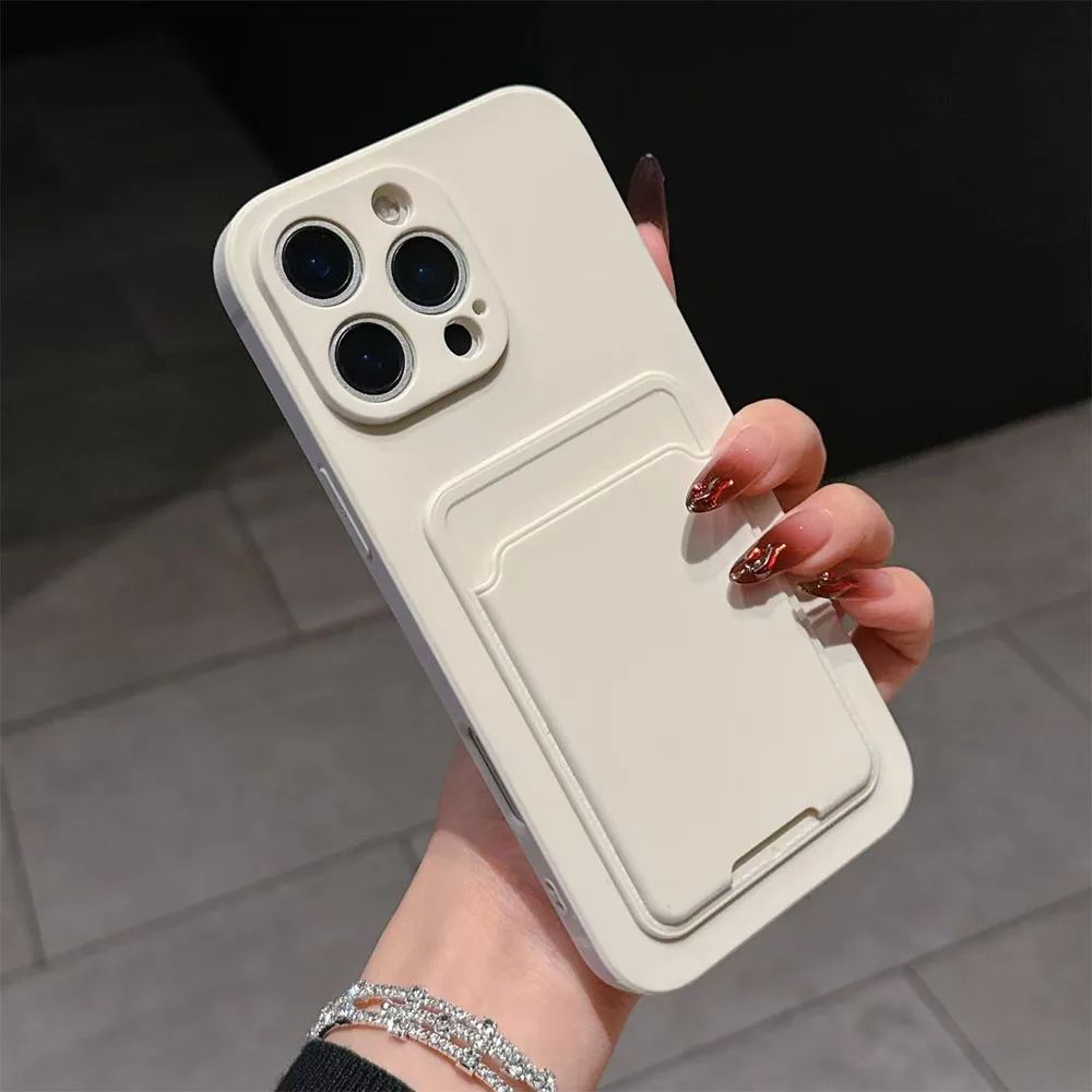 Kartentasche Slot Halter Tasche Silikon Handyhülle für iPhone 17 Pro Max 17Air 17Pro 16 15 14 13 12 11 Pro Max X XR 7 8 Plus Cover