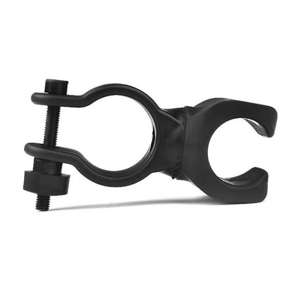 Useful Brand New Outdoor Flashlight Holder Handlebar Holder Bicycle Light Clip Handlebar Holder High Quality Light Clip Black