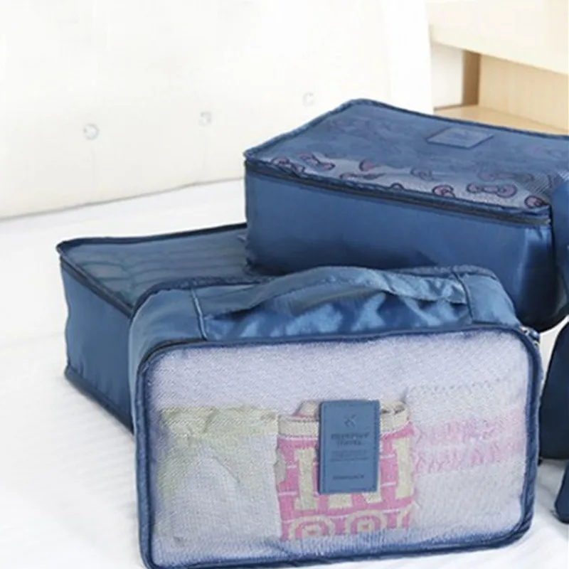 6 Pieces Set Travel Organizer Storage Bags Suitcase Packing   Cases Portable Luggage  Clothes Shoe Tidy Pouch