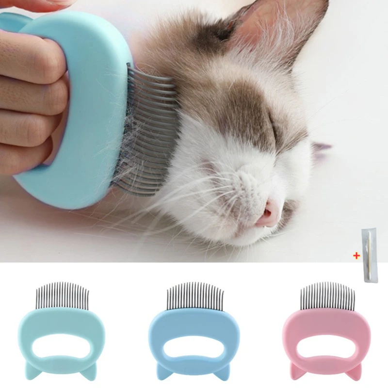 

Cat grooming comb+1 cleaning stick, gentle massage hair removal brush, used for cat care and hair removal, cat brush