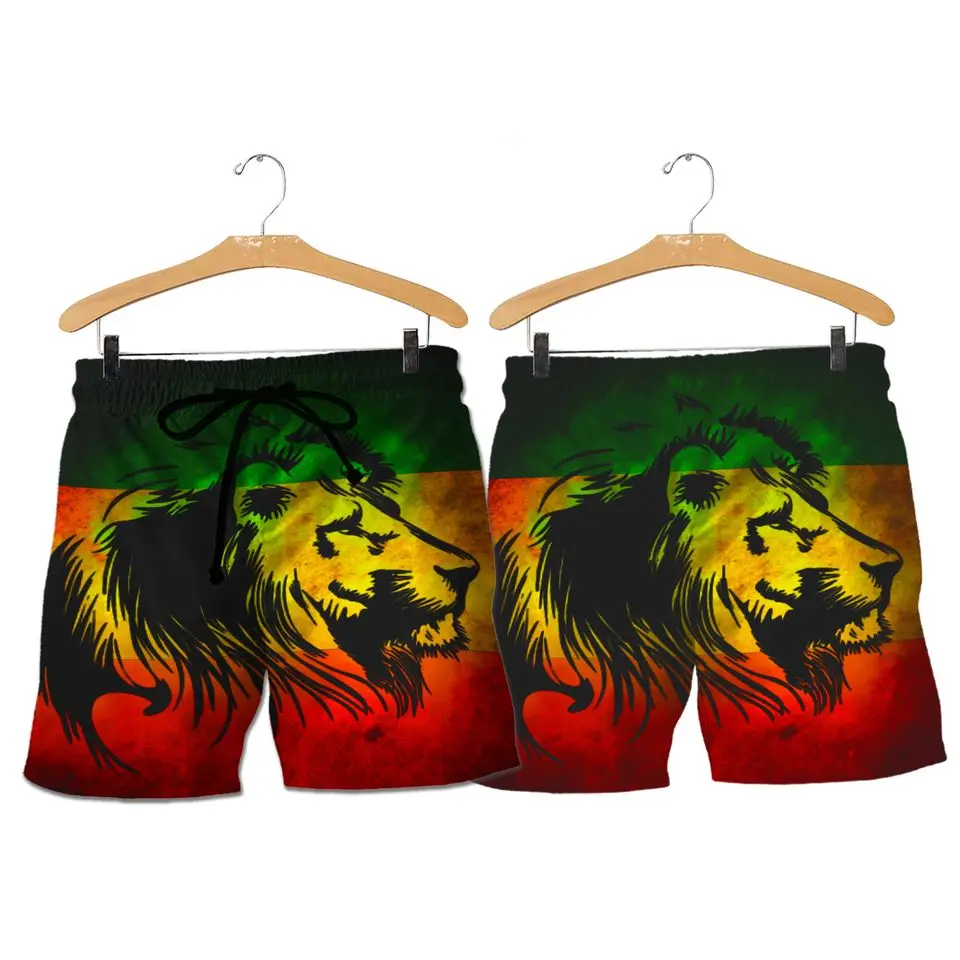 Dry Jamaican Lion Flag Mens Swim Trunks Surf Board Shorts Drawstring Quick Dry Shorts Holiday Beach Hawaiian Casual Harajuku