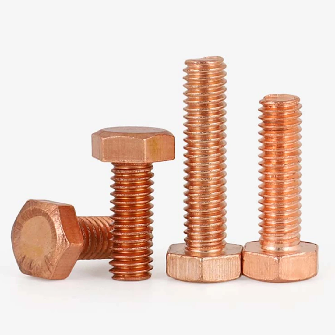 

M10 ~M20 T2 Pure Copper Outer Hexagon Screw Conductive Red Copper Copper Conductivity Bolt Double Head Electrolytic Copper Bolt