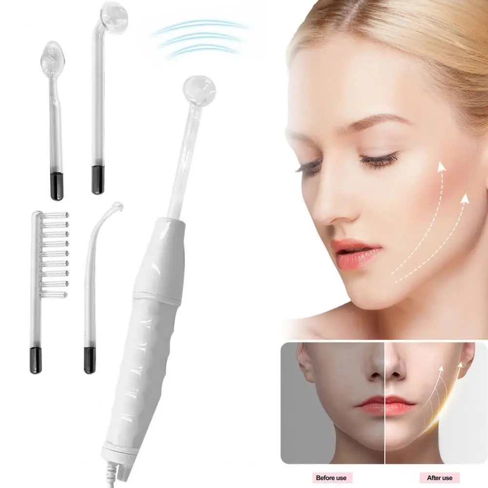 Four Tubes Electrode Skin Care Wand Painless High Frequency Skin Therapy Wand Electrotherapy Machine Face Care Beauty Device EU