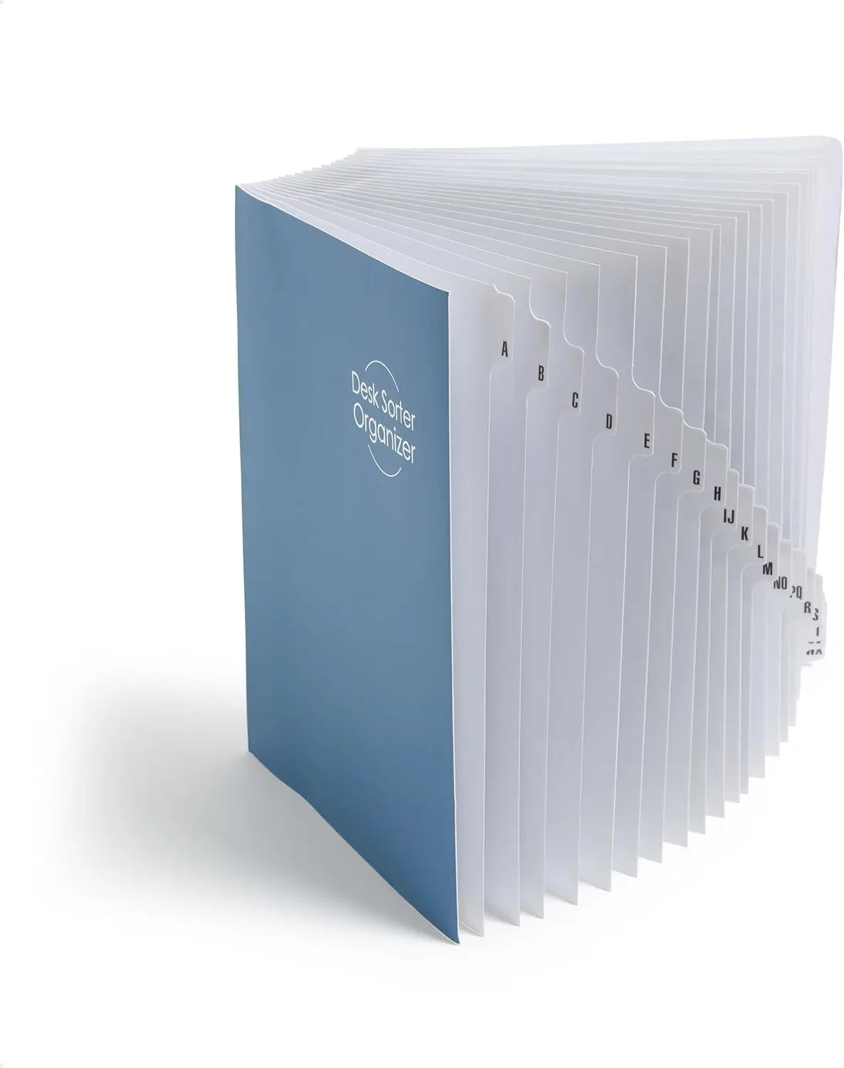 

Expandable Desk File Sorter with 20 A-Z Dividers, Letter Size, Dark Blue Office Organizer