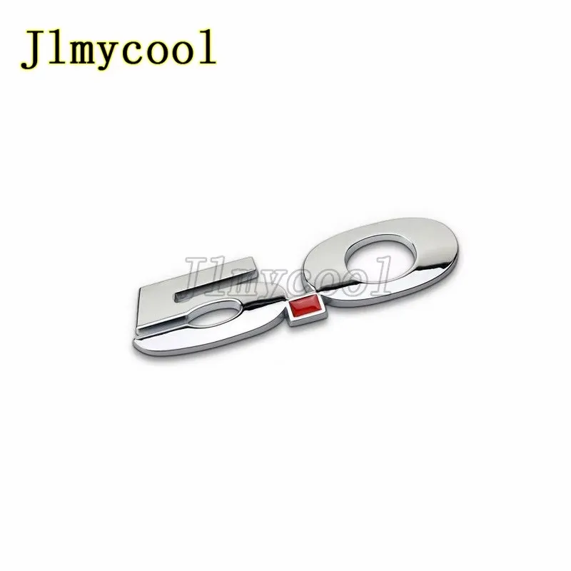 2Pcs 3D Metal Car Sticker Black Silver 5.0 Badge Zinc Alloy For Mustang GT 2015-2020 Right Left Fender Emblem